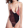 Bloody Moon Pyramid Print One Piece High Cut Swimsuit