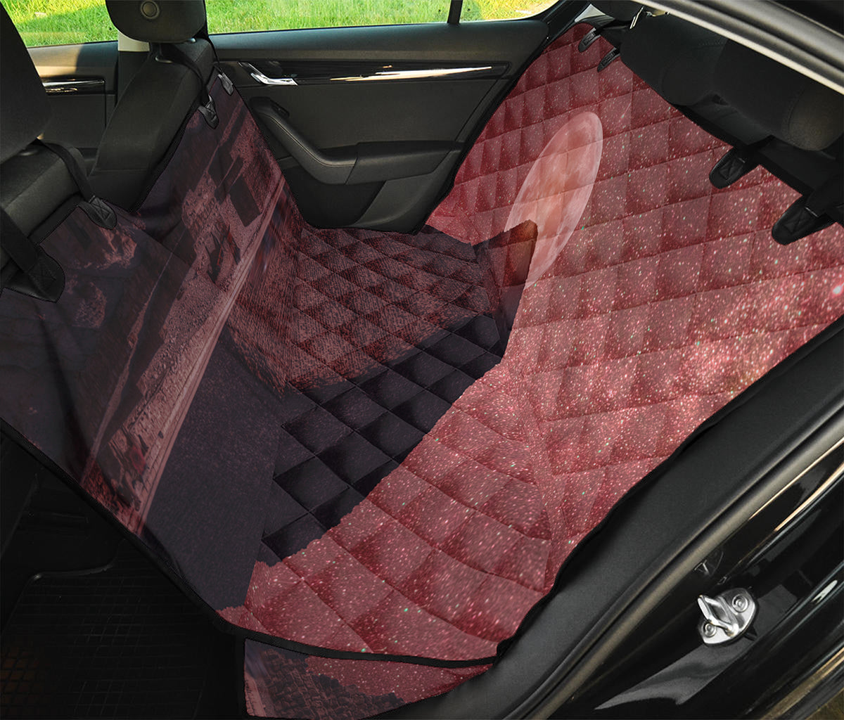 Bloody Moon Pyramid Print Pet Car Back Seat Cover