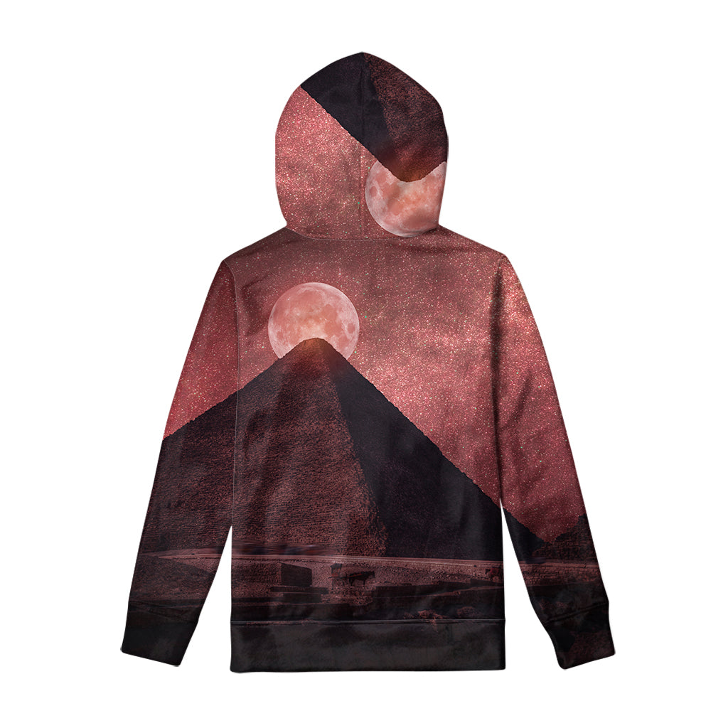 Bloody Moon Pyramid Print Pullover Hoodie