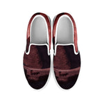 Bloody Moon Pyramid Print White Slip On Shoes