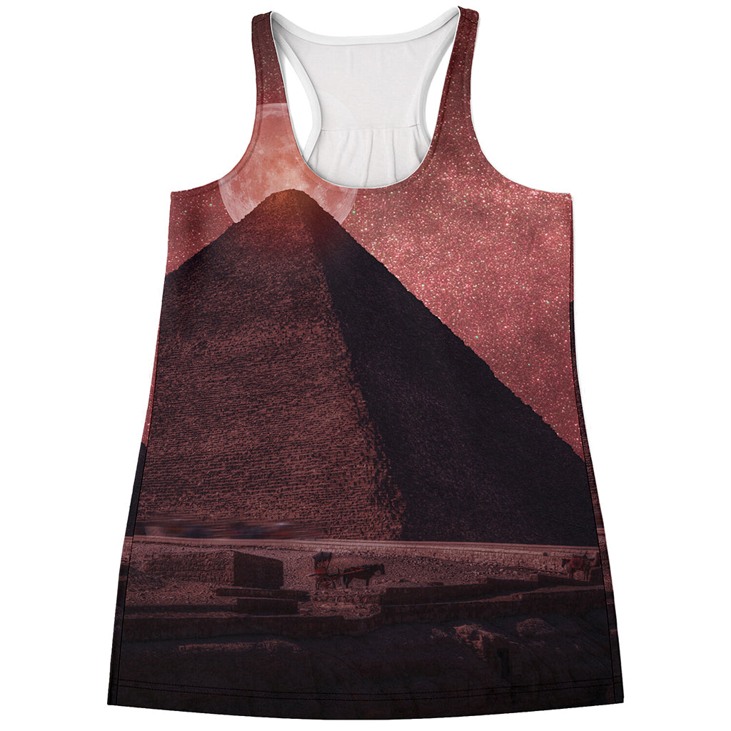 Bloody Moon Pyramid Print Women's Racerback Tank Top