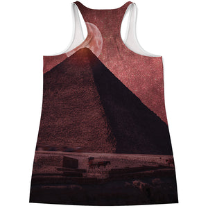 Bloody Moon Pyramid Print Women's Racerback Tank Top