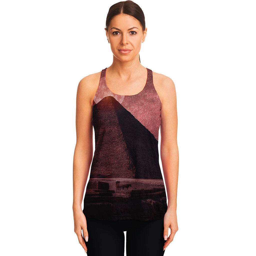 Bloody Moon Pyramid Print Women's Racerback Tank Top