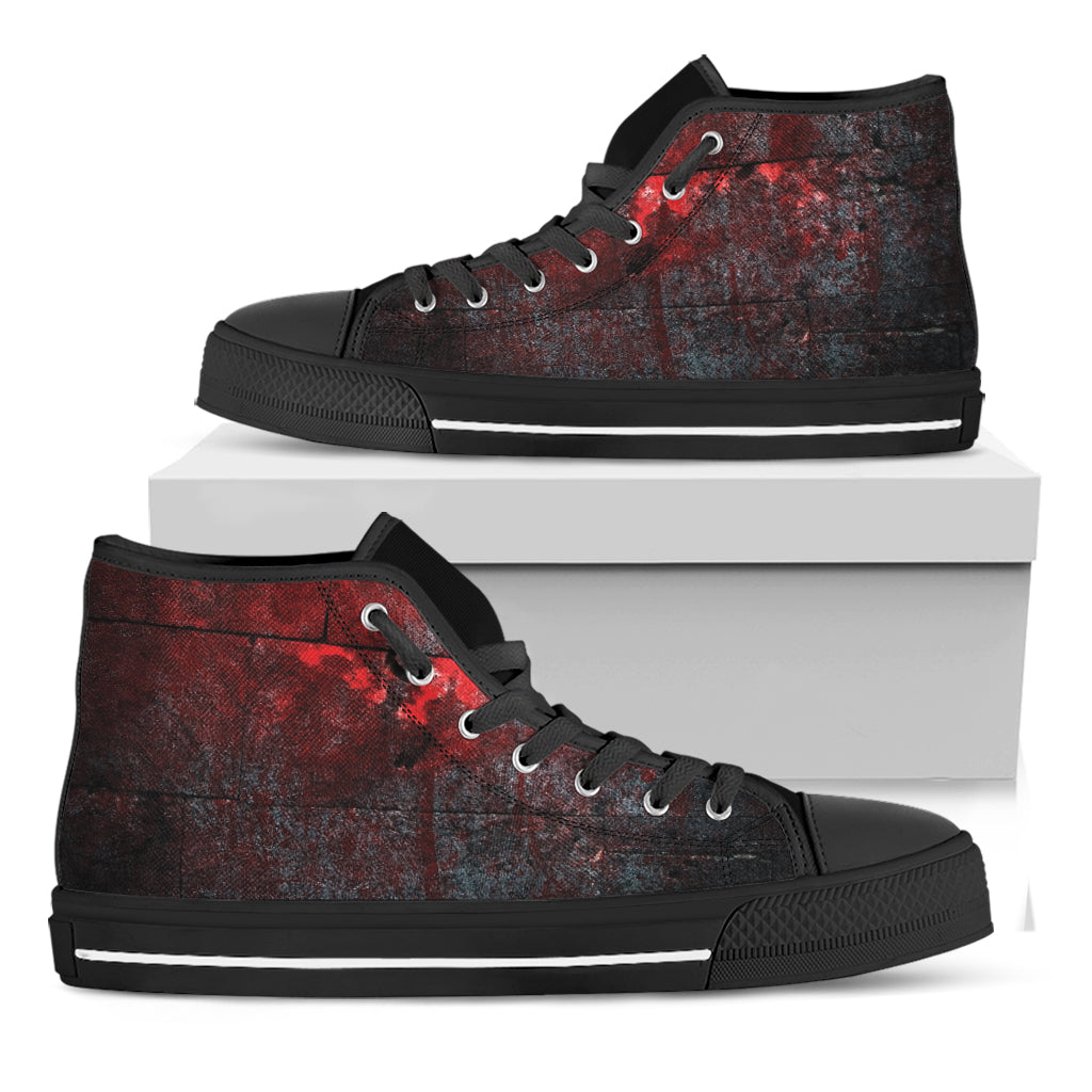 Bloody Room Print Black High Top Shoes