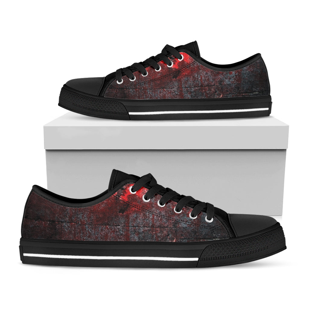 Bloody Room Print Black Low Top Shoes