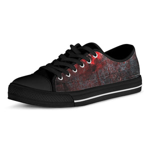 Bloody Room Print Black Low Top Shoes