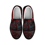 Bloody Room Print Black Slip On Shoes