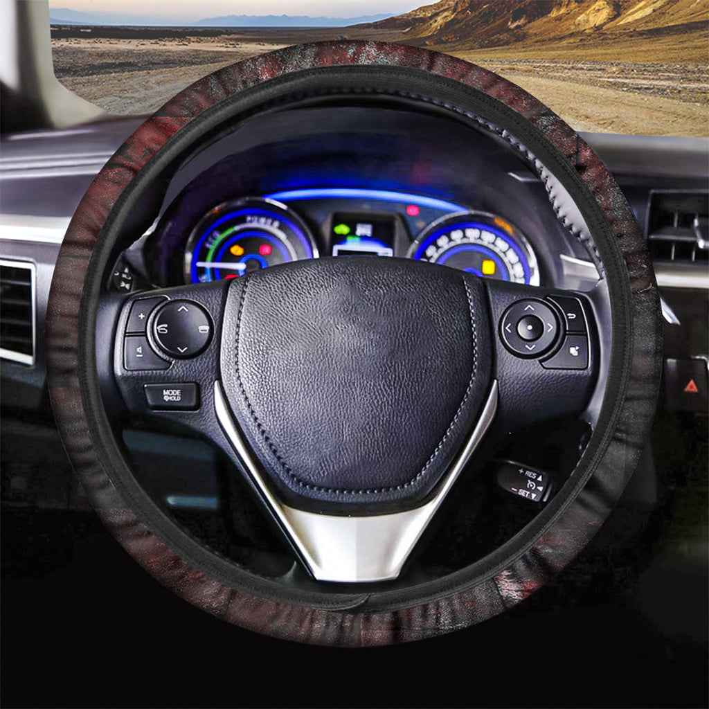 Bloody Room Print Car Steering Wheel Cover