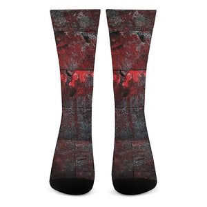 Bloody Room Print Crew Socks