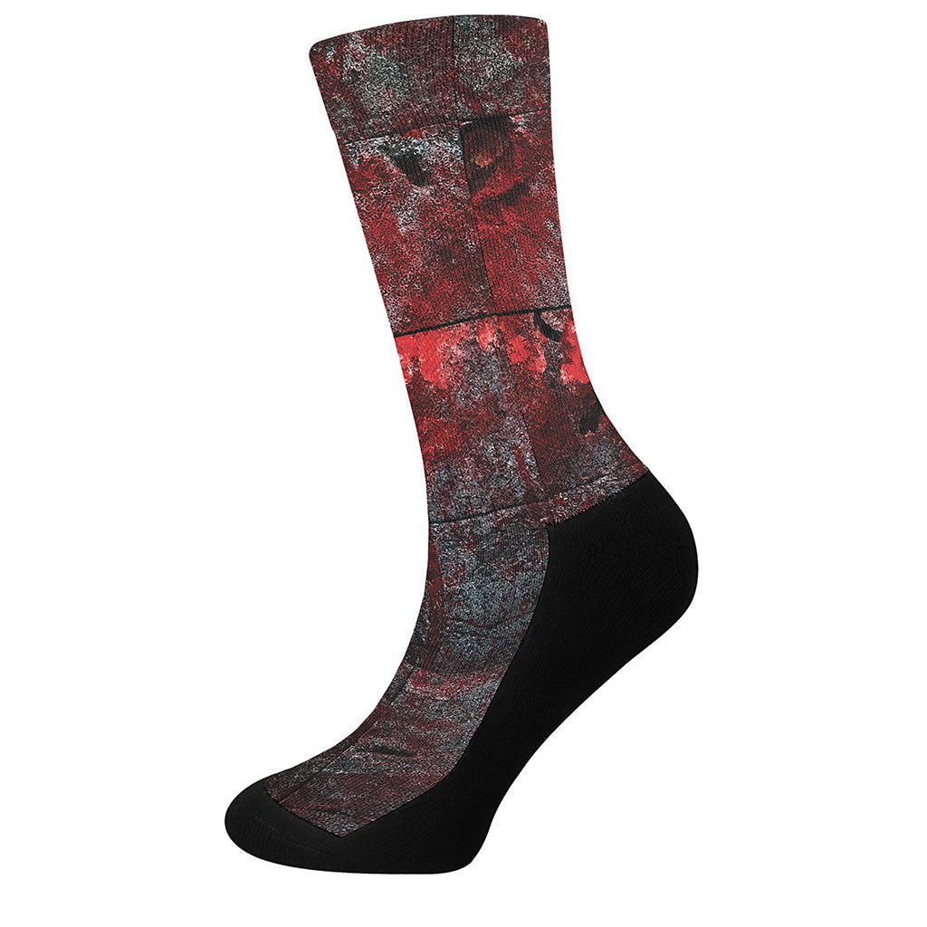 Bloody Room Print Crew Socks