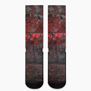 Bloody Room Print Crew Socks