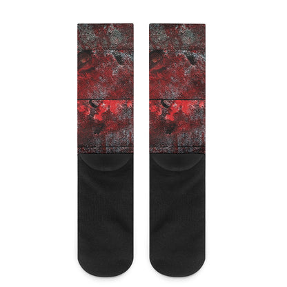 Bloody Room Print Crew Socks