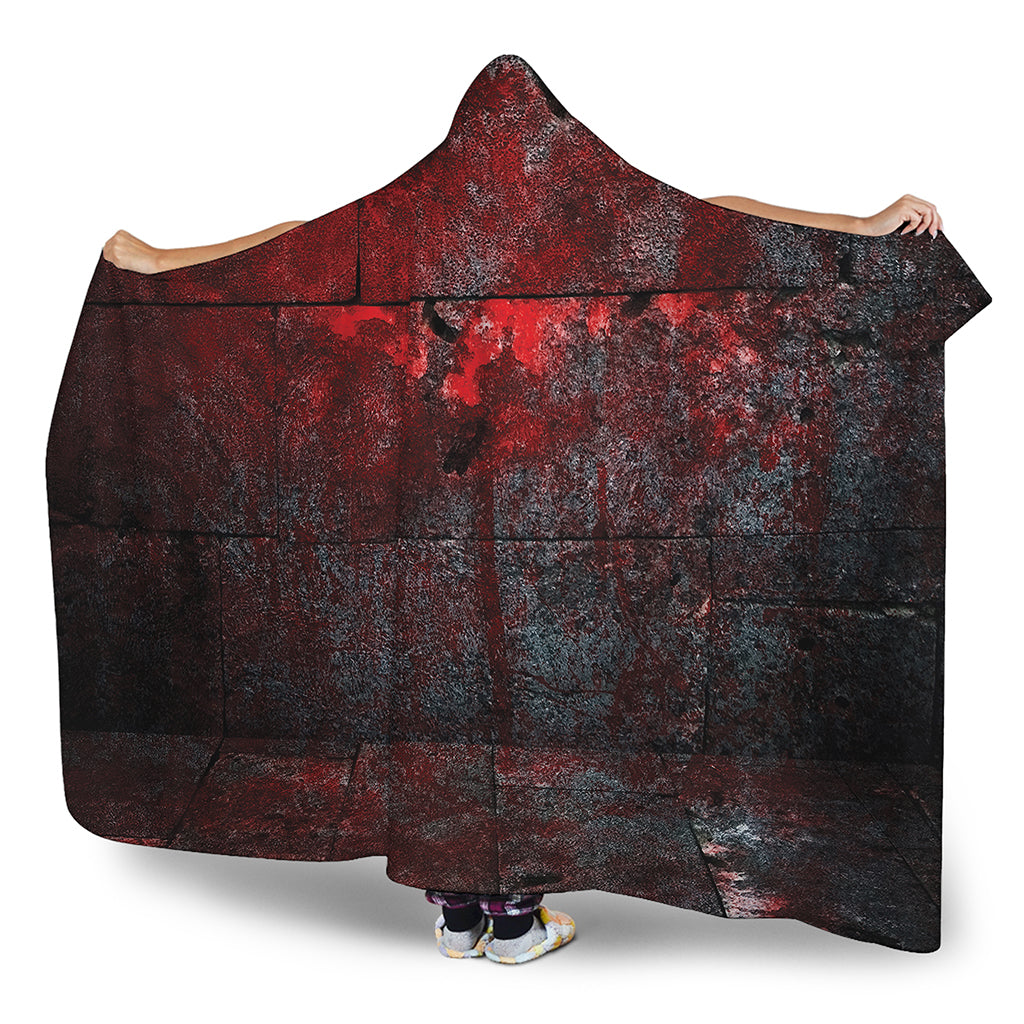 Bloody Room Print Hooded Blanket