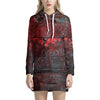 Bloody Room Print Hoodie Dress