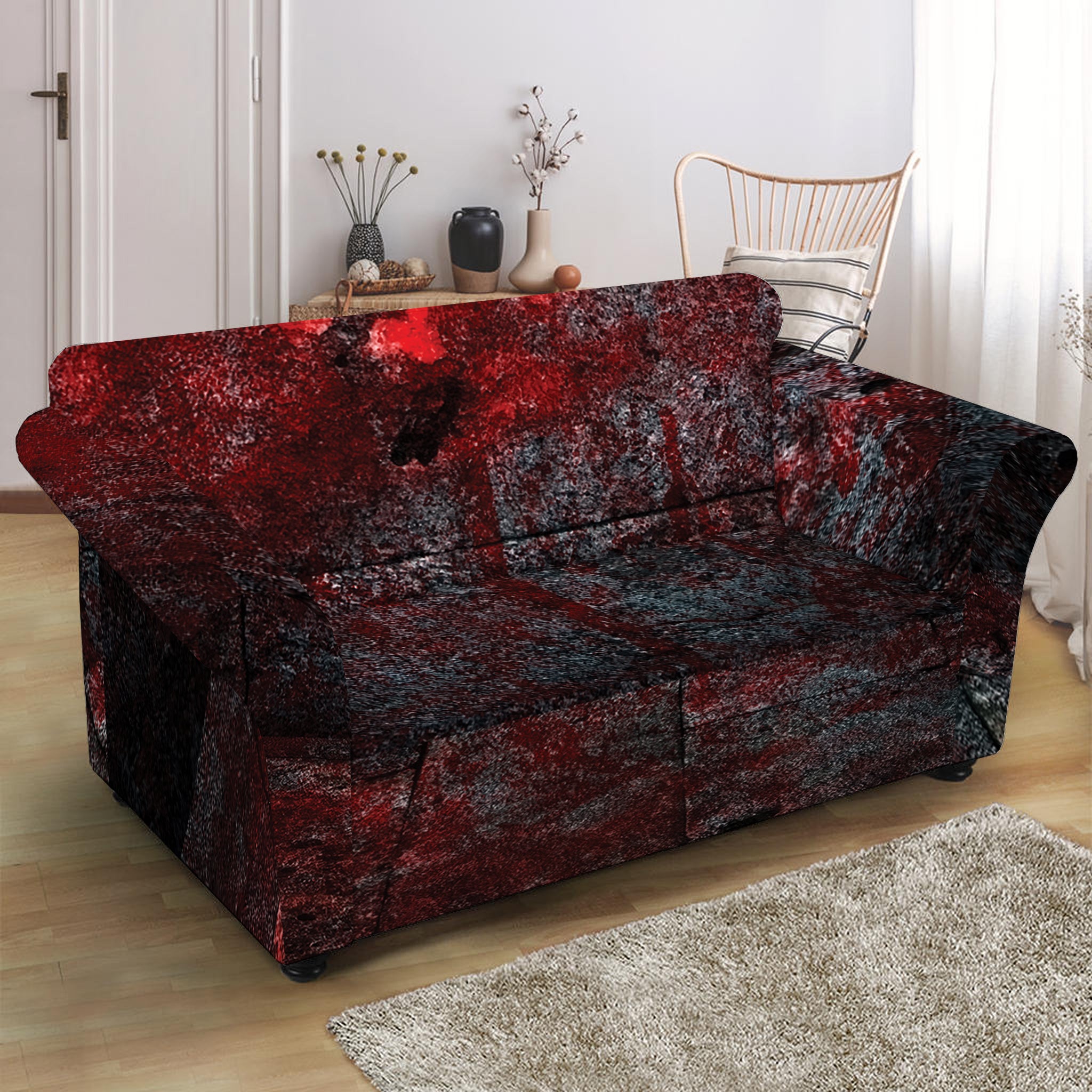 Bloody Room Print Loveseat Slipcover