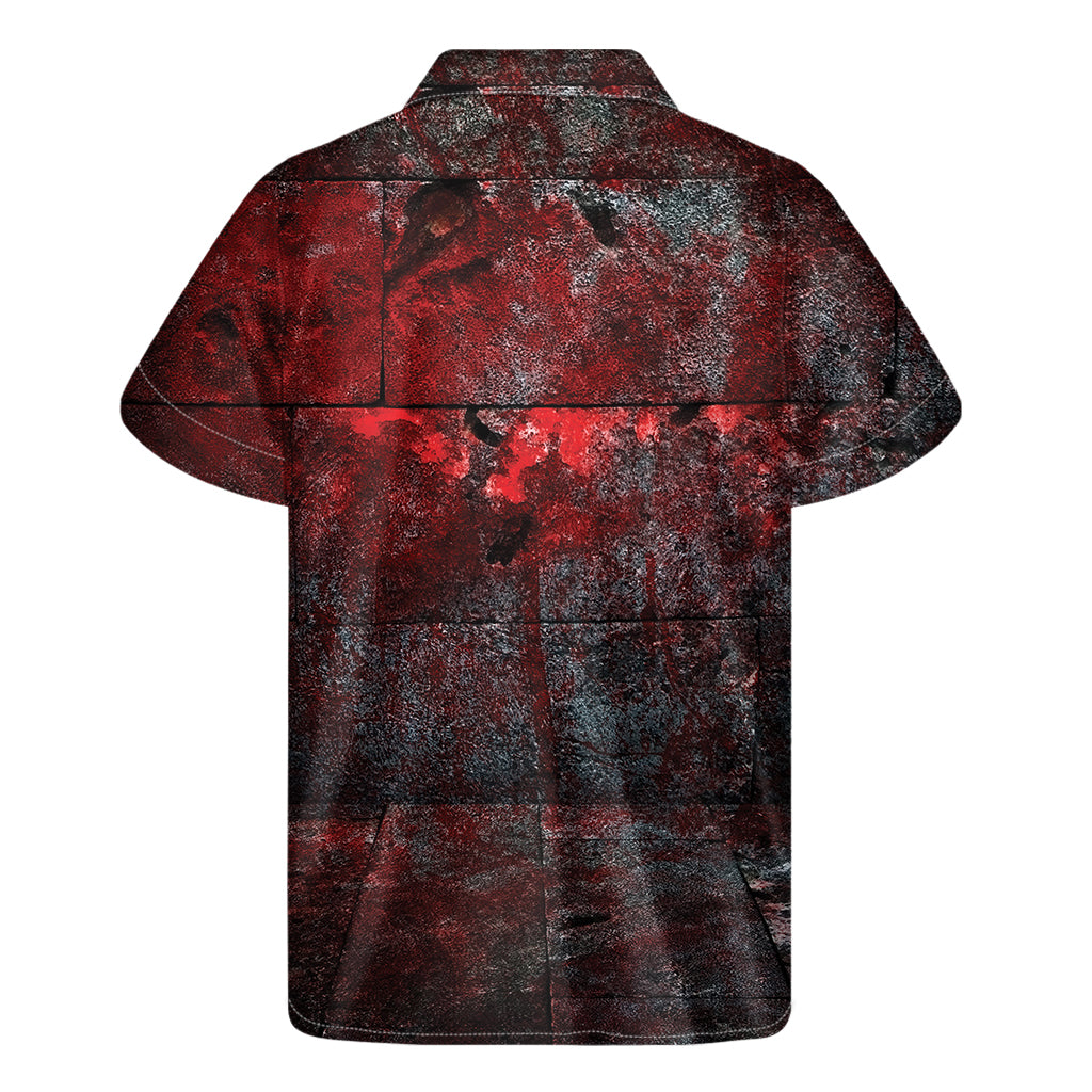 Bloody Room Print Men's Short Sleeve Shirt