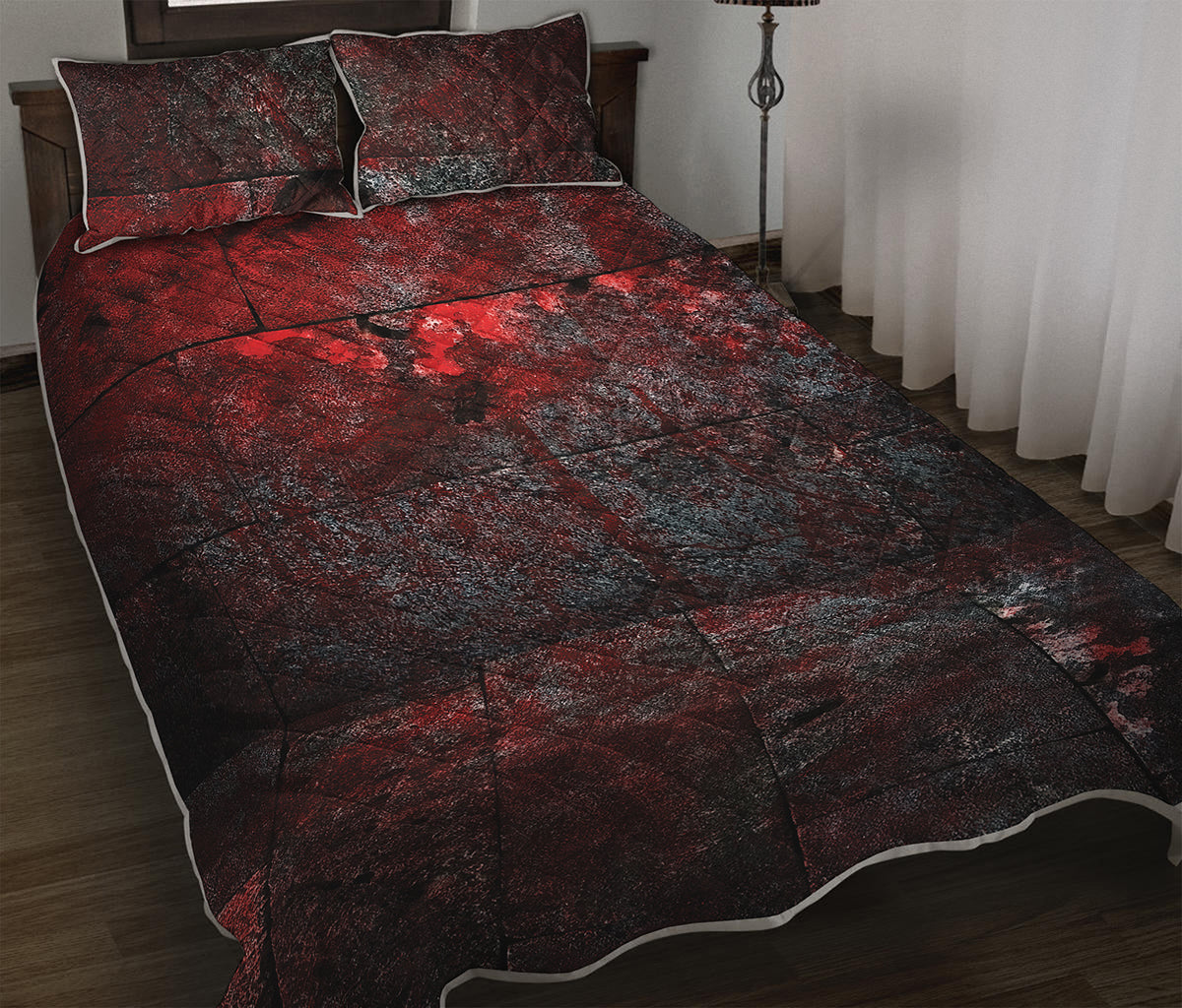 Bloody Room Print Quilt Bed Set