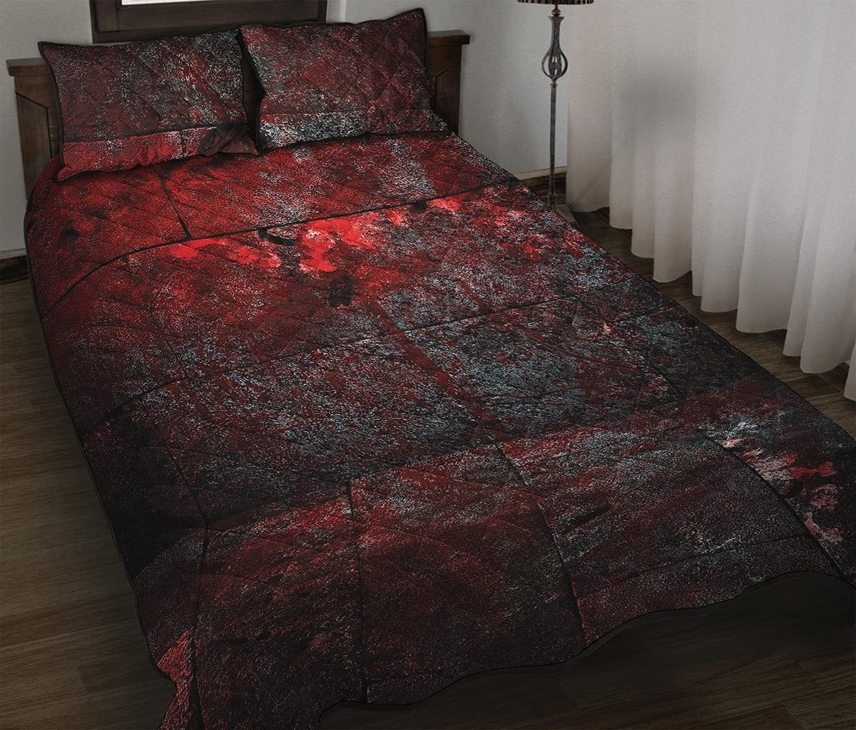 Bloody Room Print Quilt Bed Set