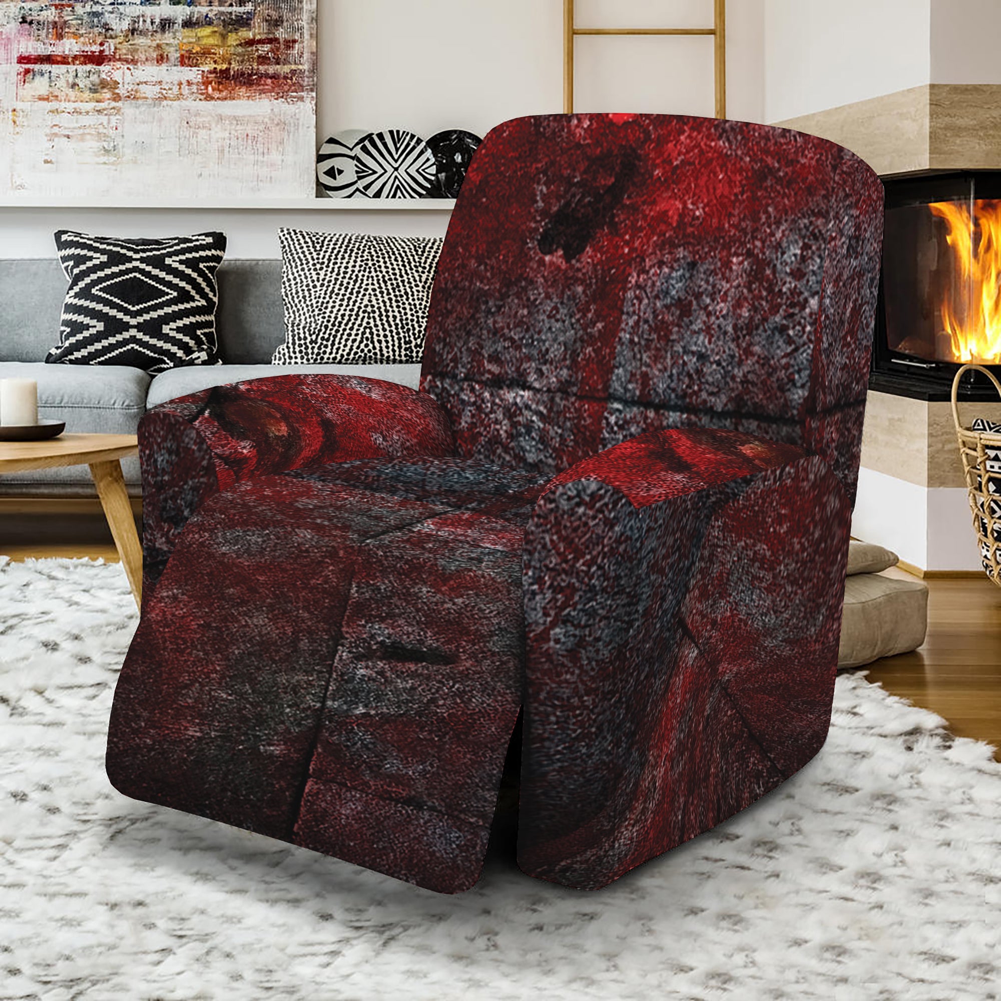 Bloody Room Print Recliner Slipcover