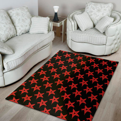 Bloody Satanic Pentagram Pattern Print Area Rug