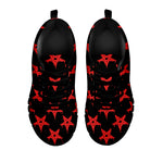 Bloody Satanic Pentagram Pattern Print Black Sneakers