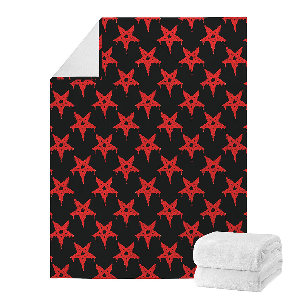 Bloody Satanic Pentagram Pattern Print Blanket