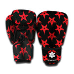 Bloody Satanic Pentagram Pattern Print Boxing Gloves