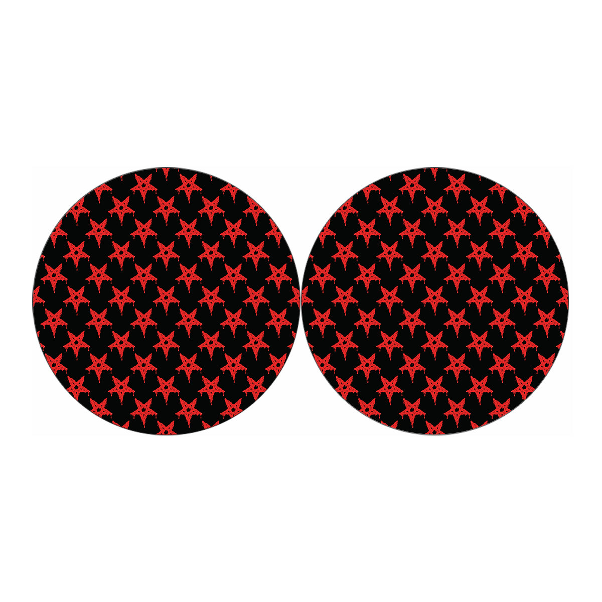 Bloody Satanic Pentagram Pattern Print Car Coasters