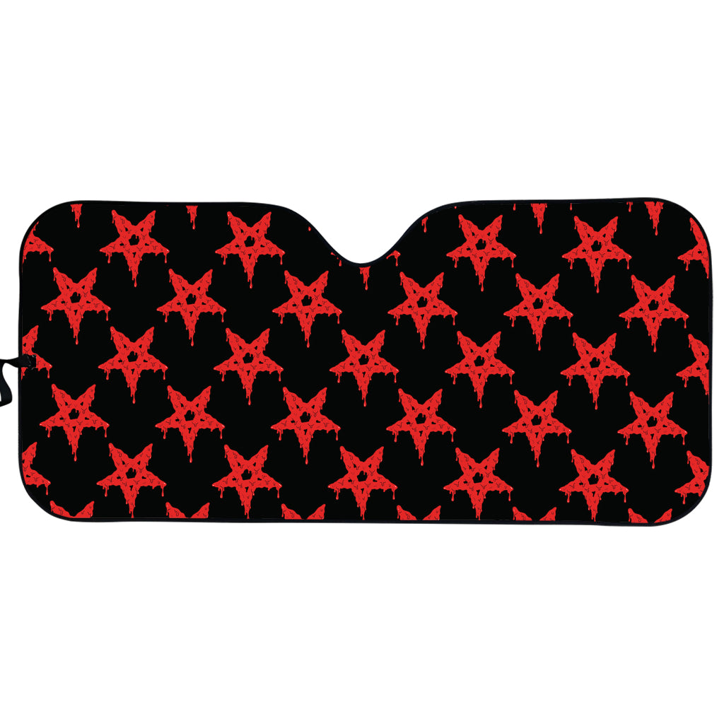 Bloody Satanic Pentagram Pattern Print Car Sun Shade