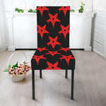 Bloody Satanic Pentagram Pattern Print Dining Chair Slipcover