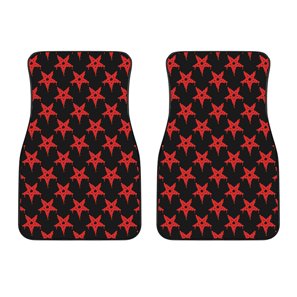 Bloody Satanic Pentagram Pattern Print Front Car Floor Mats