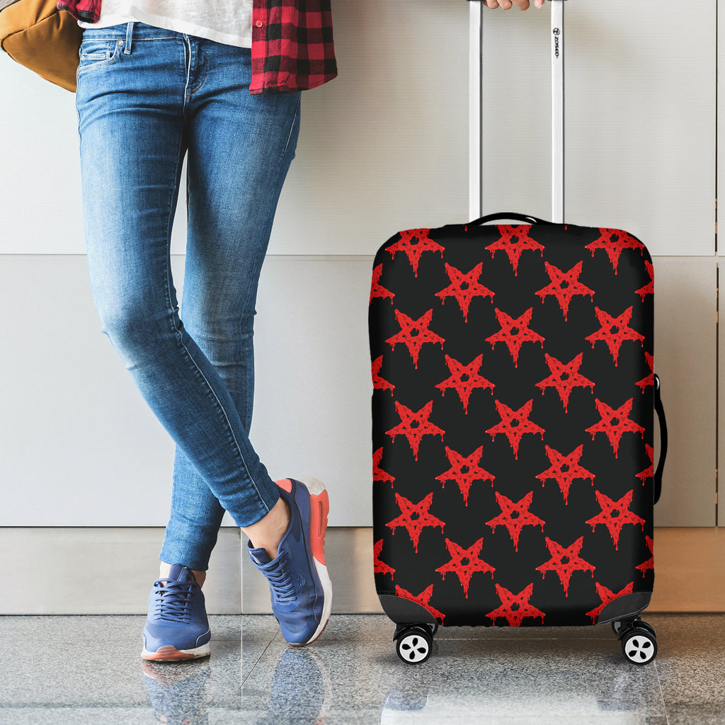 Bloody Satanic Pentagram Pattern Print Luggage Cover