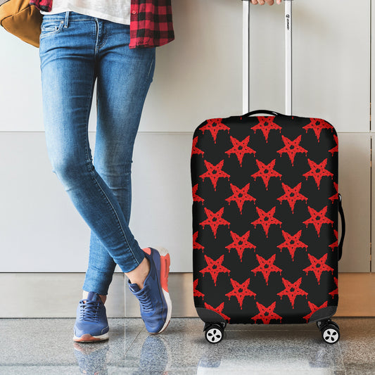 Bloody Satanic Pentagram Pattern Print Luggage Cover