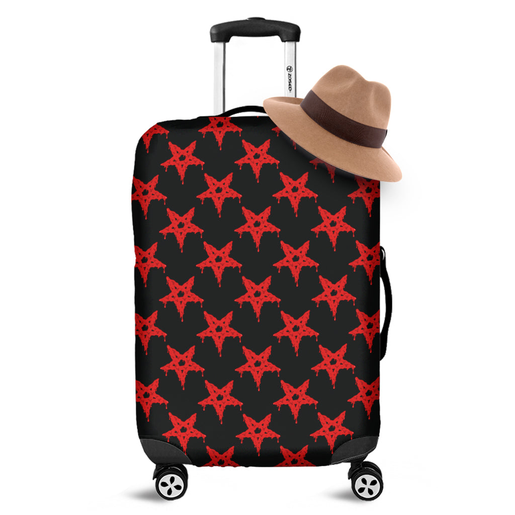Bloody Satanic Pentagram Pattern Print Luggage Cover