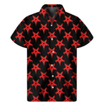 Bloody Satanic Pentagram Pattern Print Men's Short Sleeve Shirt