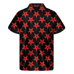 Bloody Satanic Pentagram Pattern Print Men's Short Sleeve Shirt