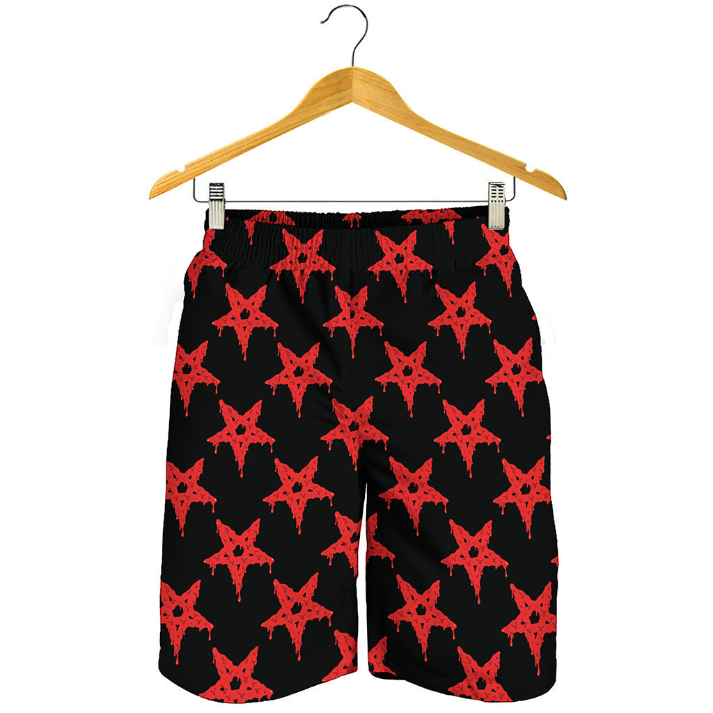 Bloody Satanic Pentagram Pattern Print Men's Shorts
