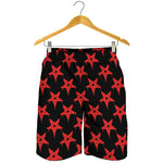 Bloody Satanic Pentagram Pattern Print Men's Shorts