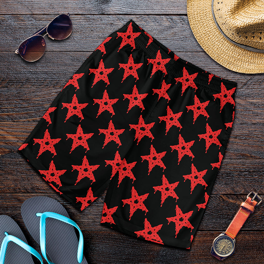 Bloody Satanic Pentagram Pattern Print Men's Shorts