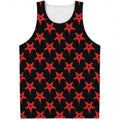 Bloody Satanic Pentagram Pattern Print Men's Tank Top