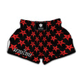 Bloody Satanic Pentagram Pattern Print Muay Thai Boxing Shorts