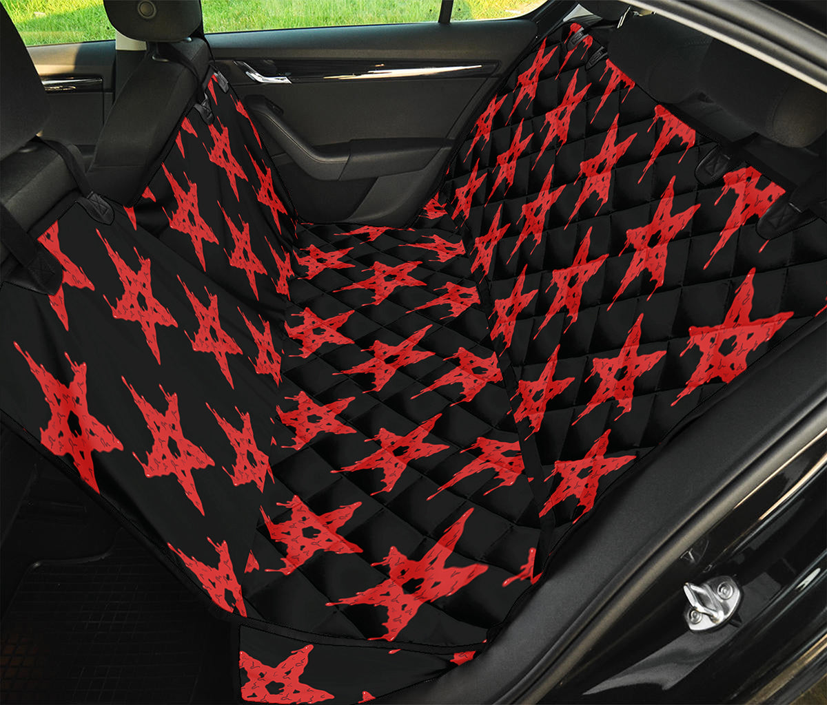 Bloody Satanic Pentagram Pattern Print Pet Car Back Seat Cover