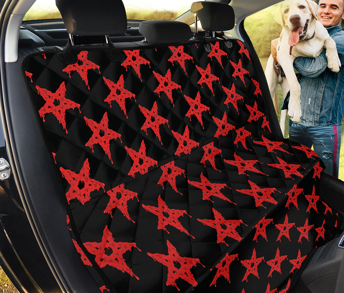 Bloody Satanic Pentagram Pattern Print Pet Car Back Seat Cover