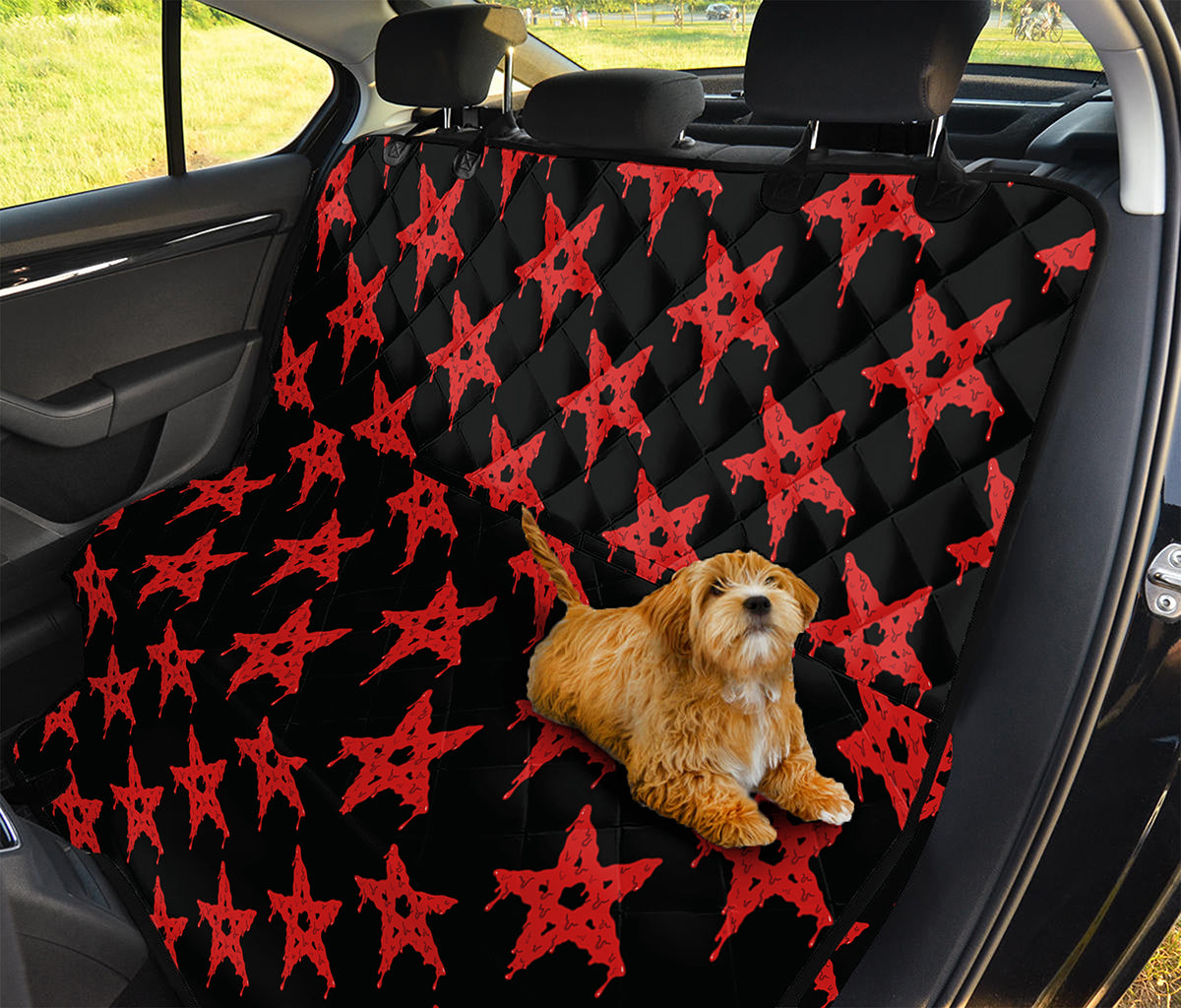 Bloody Satanic Pentagram Pattern Print Pet Car Back Seat Cover