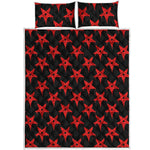Bloody Satanic Pentagram Pattern Print Quilt Bed Set