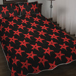 Bloody Satanic Pentagram Pattern Print Quilt Bed Set