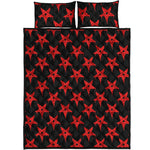 Bloody Satanic Pentagram Pattern Print Quilt Bed Set