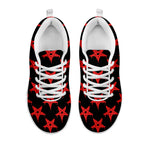 Bloody Satanic Pentagram Pattern Print White Sneakers