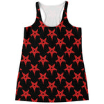 Bloody Satanic Pentagram Pattern Print Women's Racerback Tank Top