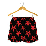 Bloody Satanic Pentagram Pattern Print Women's Shorts
